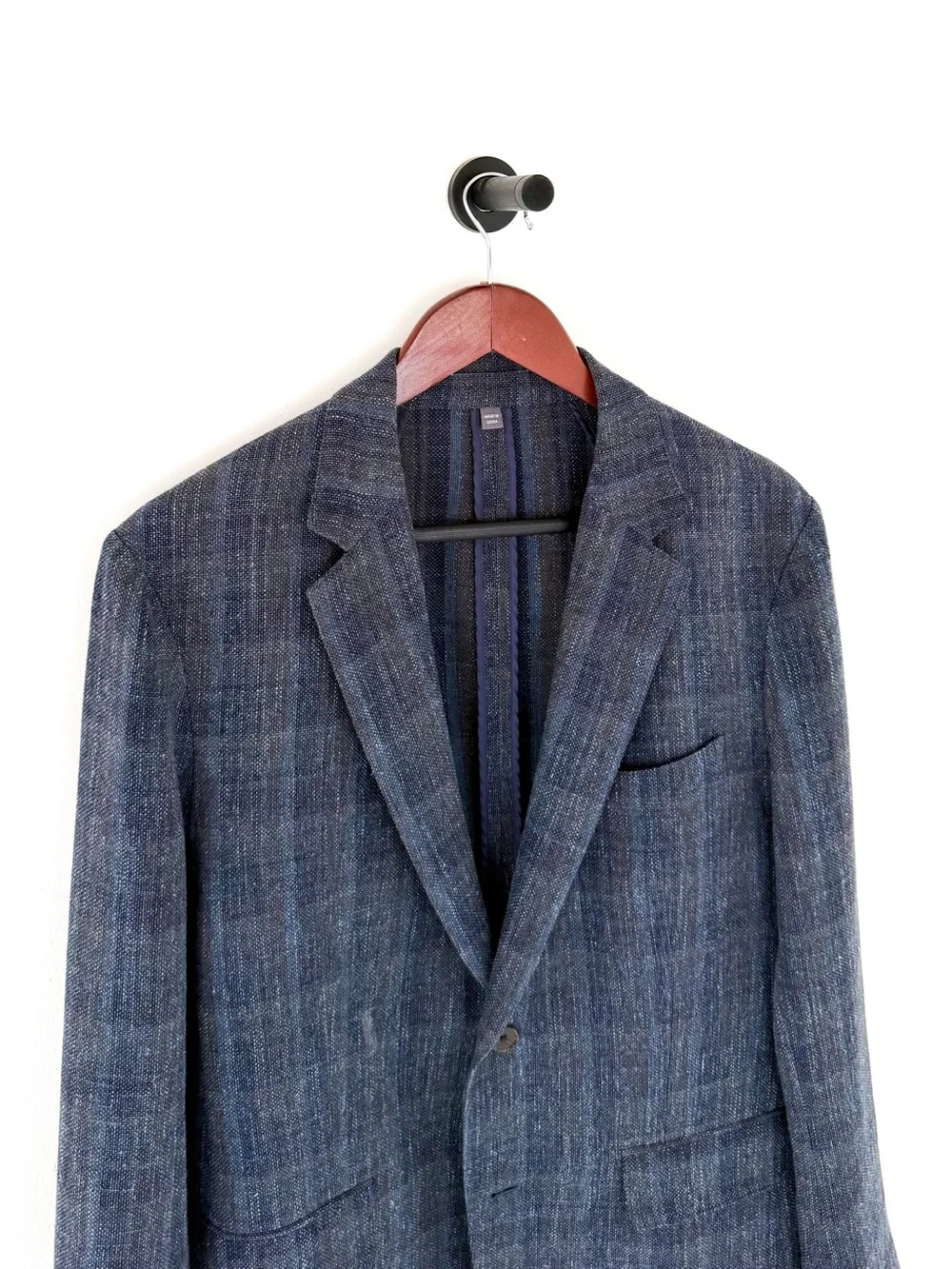 NEW Bonobos Men's Blue Plaid Italian Wool Blazer Lightweight Hopsack 40S Slim